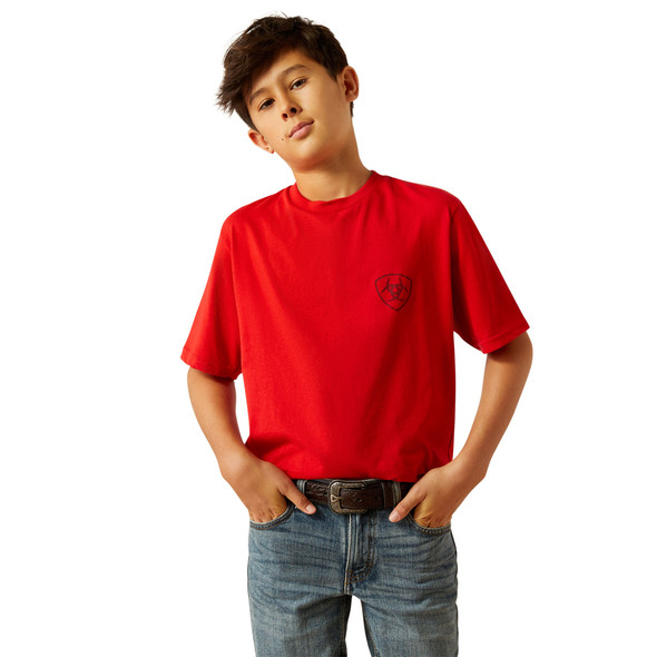 ARIAT ETCHED BUFFALO REDLINE - KIDS BOYS TEE - 10059050