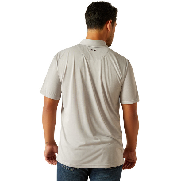 ARIAT TEAM LOGO SILVER - MENS POLO  - 10058734