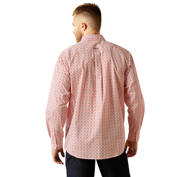 ARIAT SAYLOR ORANGE CLASSIC PRINT - MENS SHIRT  - 10058966