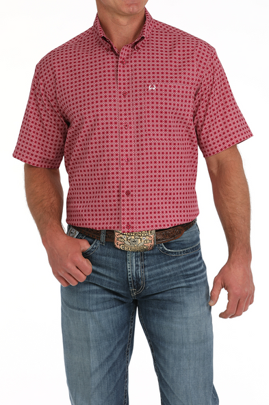 CINCH ARENAFLEX MEDALLION PRINT PINK - MENS SHIRT  - MTW1704151
