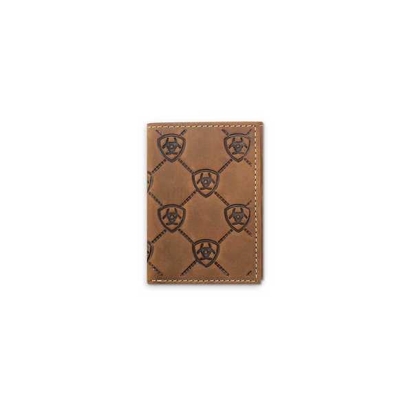 ARIAT TRIFOLD SHIELD EMBOSSED BROWN - ACCESSORIES WALLET  - A3565744