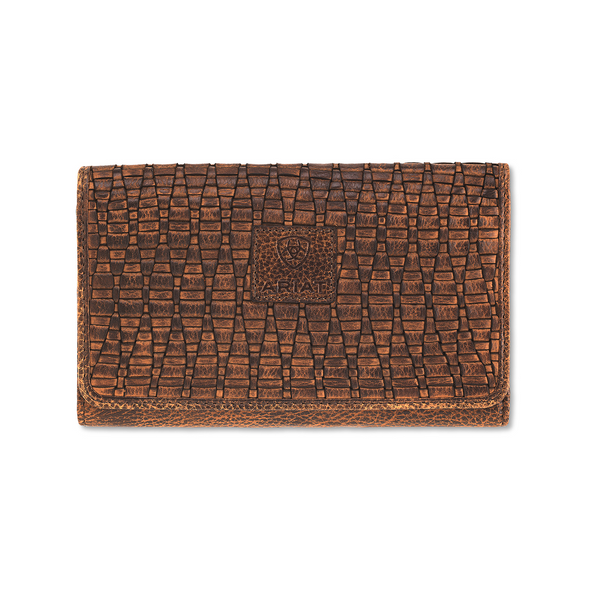 ARIAT PAIGE BROWN BASKETWEAVE WALLET - ACCESSORIES WALLET  - A770019902