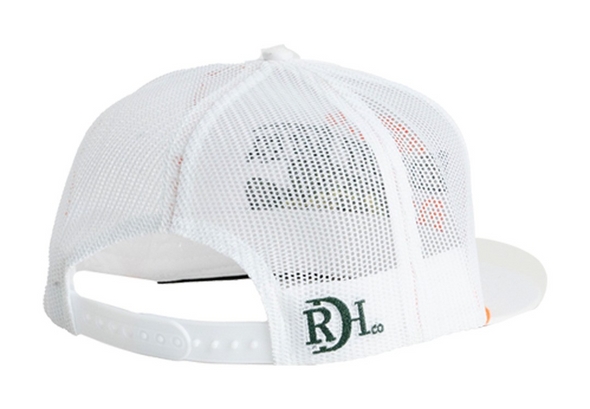 RED DIRT HOOKED WHITE ORANGE 5 PANEL - HATS CAP  - RDHC-529