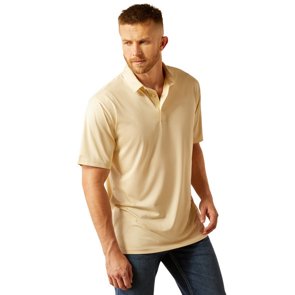 ARIAT CHARGER 2.0 FITTED POLO SAND - MENS POLO  - 10058790