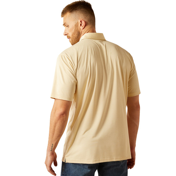 ARIAT CHARGER 2.0 FITTED POLO SAND - MENS POLO  - 10058790