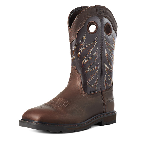 ARIAT GROUNDWORK BROWN STEEL TOE - BOOT MENS WORK - 10034717