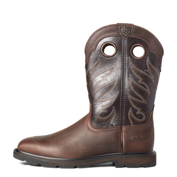 ARIAT GROUNDWORK BROWN STEEL TOE - BOOT MENS WORK - 10034717