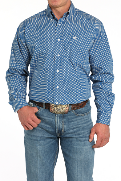 CINCH GEO PRINT ROYAL LONG SLEEVE - MENS SHIRT  - MTW1105928