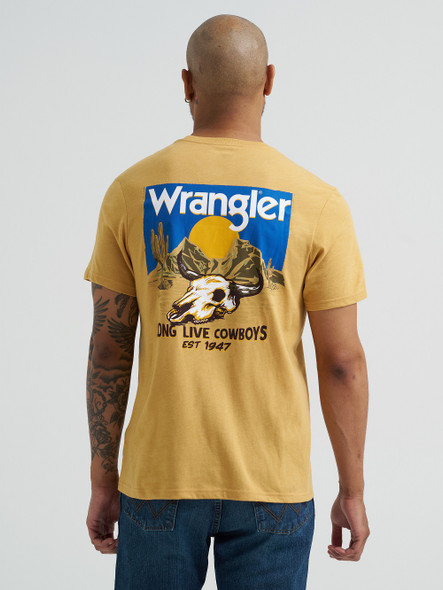 WRANGLER LONG LIVE COWBOYS GOLD HEATHER - MENS TEE  - 112365669