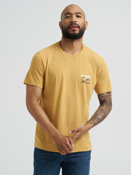 WRANGLER LONG LIVE COWBOYS GOLD HEATHER - MENS TEE  - 112365669