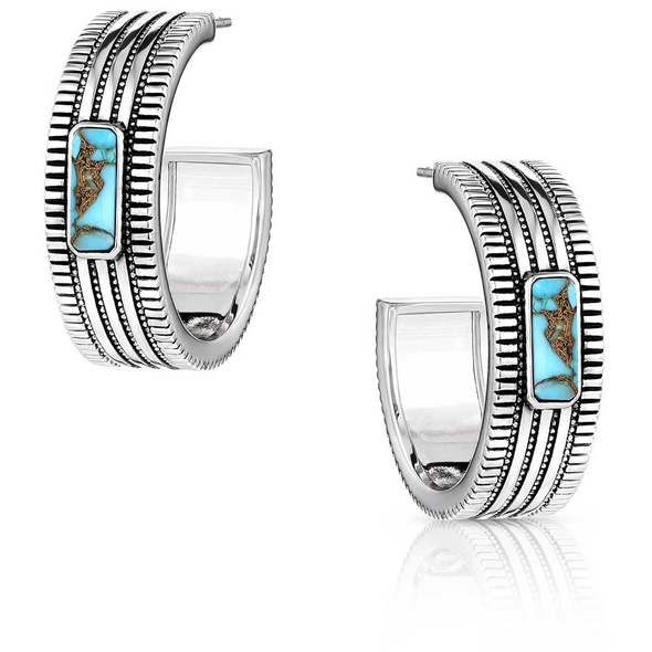 MONTANA SILVERSMITHS TURUQOISE SKY HOOP - ACCESSORIES JEWELRY EARRINGS - ER6111