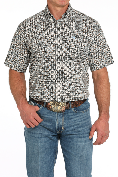CINCH CREAM MEDALLION PRINT - MENS SHIRT  - MTW1111491