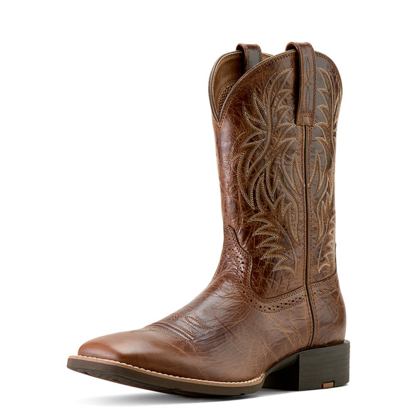 ARIAT SPORT WIDE SQUARE TOE DARK TAN - BOOT MENS WESTERN - 10063836