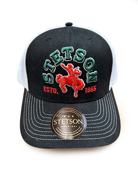 STETSON BRONC RIDER EMBLEM BLACK - HATS CAP  - 07-077-0102-0128BL