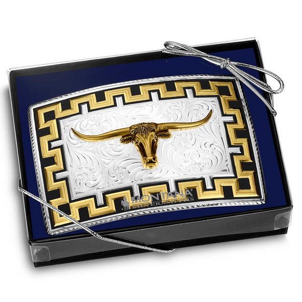 MONTANA SILVERSMITHS HONOR AND GRIT LONGHORN - ACC BUCKLE  - 55510-767M
