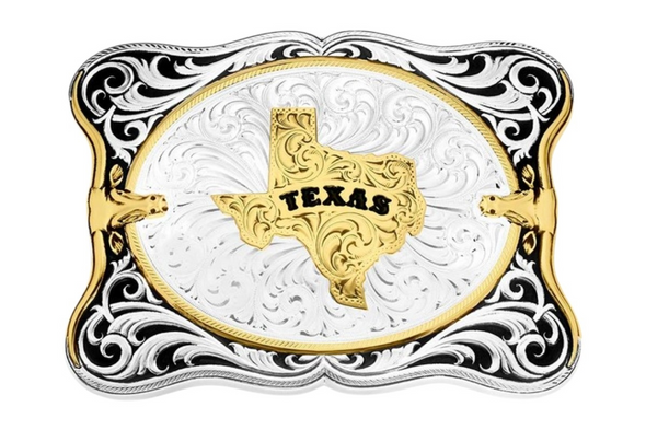 MONTANA SILVERSMITHS CETTLEMAN STATE OF TEXAS - ACC BUCKLE  - 55610-610TX