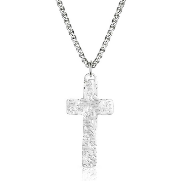MONTANA SILVERSMITHS WOVEN LEGACY CROSS - ACCESSORIES JEWELRY NECKLACE - AMNC6175
