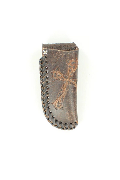 NOCONA KNIFE SHEATH CROSS BROWN - ACC KNIVE SHEATH  - 1802002