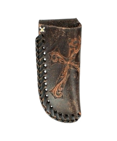 NOCONA KNIFE SHEATH CROSS BROWN - ACC KNIVE SHEATH  - 1802002