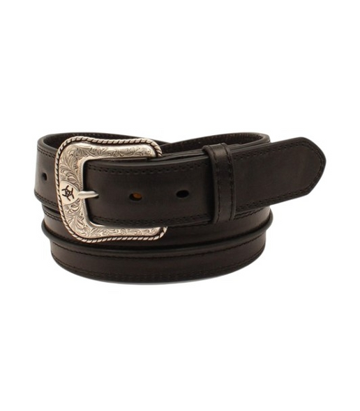 ARIAT BLACK RAISED LEATHER STRIP - ACCESSORIES BELT MEN - A1019401