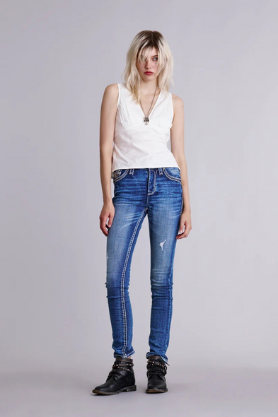 ROCK REVIVAL HIGH RISE STRAIGHT AURORA - LADIES JEANS  - RP3202HJ206R