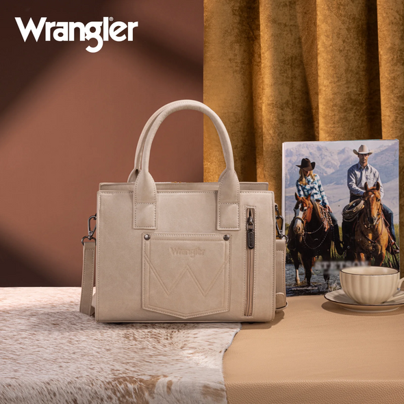WRANGLER BEIGE AZTEC  TOOLED PRINT - LADIES PURSES  - WG226-8120BG