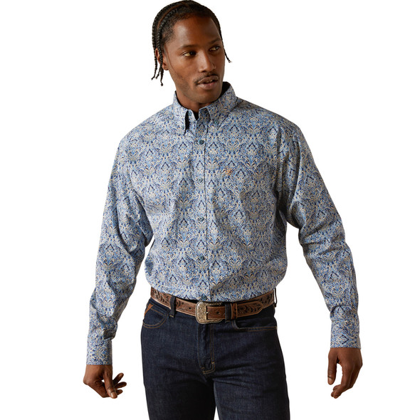 ARIAT STONEY CLASSIF FIT BLUE PRINT - MENS SHIRT  - 10062237