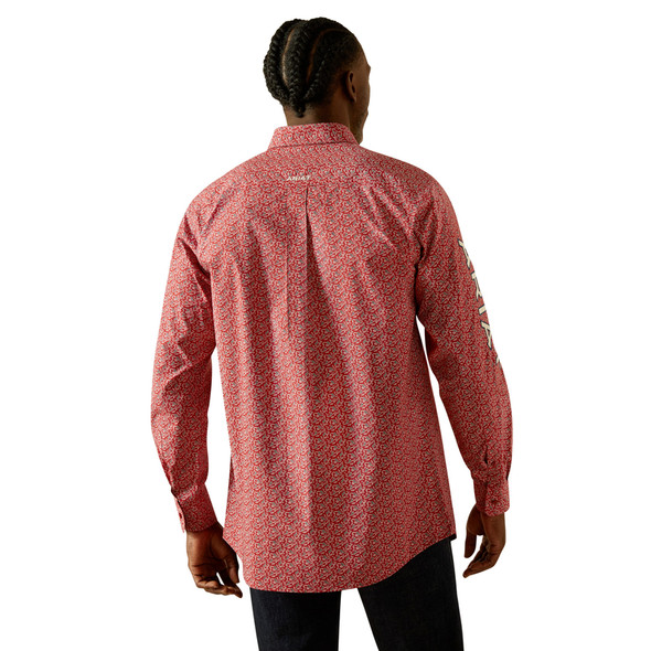 ARIAT TEAM PERL FITTED RED BEIGE - MENS SHIRT  - 10062255