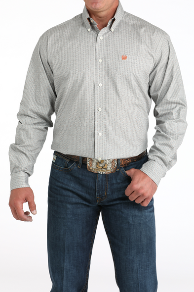 CINCH CREAM GEOMETRIC PRINT - MENS SHIRT  - MTW1105961
