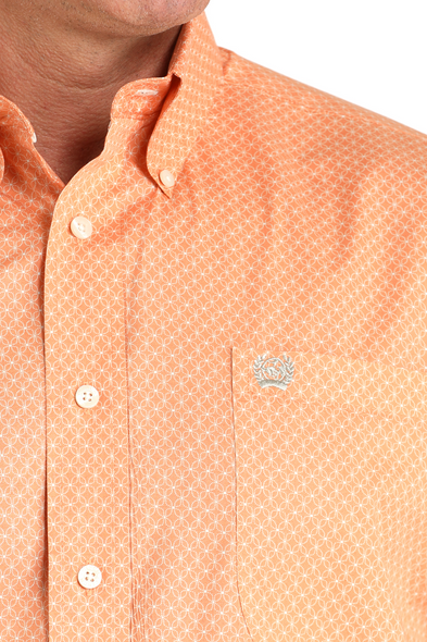 CINCH CORAL GEOMETRIC PRINT - MENS SHIRT  - MTW1105964