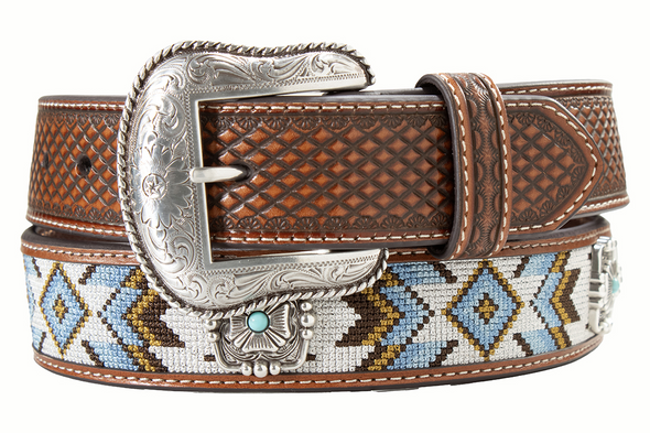 NOCONA SOUTHWEST EMBROIDERED BLUE - ACCESSORIES BELT MEN - N210009927