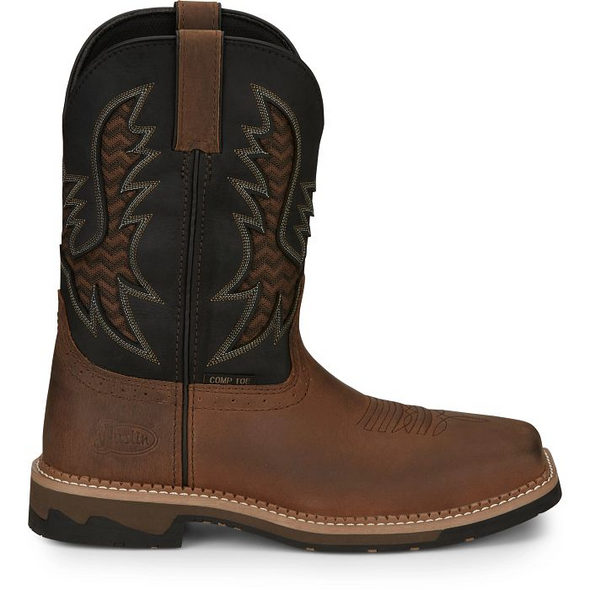 JUSTIN  BOLT NANO COMP TOE PECAN BROWN - BOOT MENS WORK - SE4113
