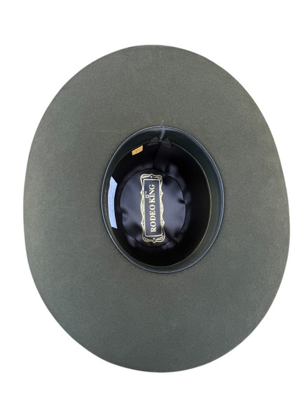 RODEO KING OPEN CROWN 4 1/2" BRIM - HAT FELTS  - OC 7X MOSS GREEN FELT