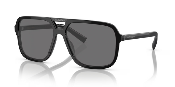 DOLCE & GABBANA SQUARE BLACK DARK GREY - SUNGLASS DOLCE & GABBANA  - 4354193481