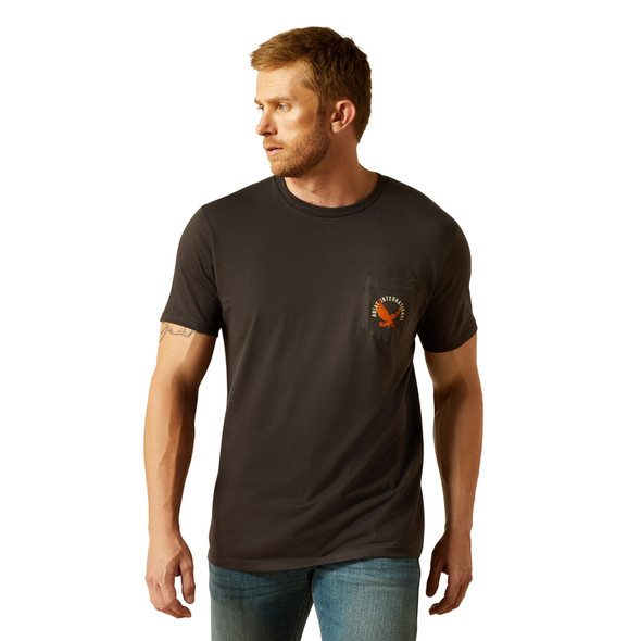 ARIAT EAGLE LARGE VINTAGE BLACK TEE - MENS TEE  - 10062427