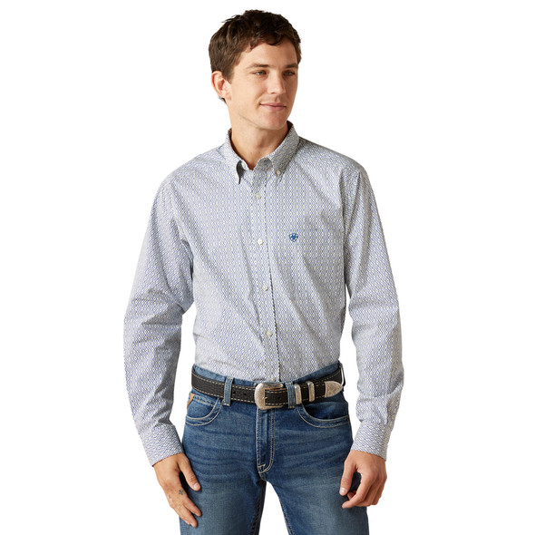 ARIAT SANTOS FITTED CREAM PRINT - MENS SHIRT  - 10062245