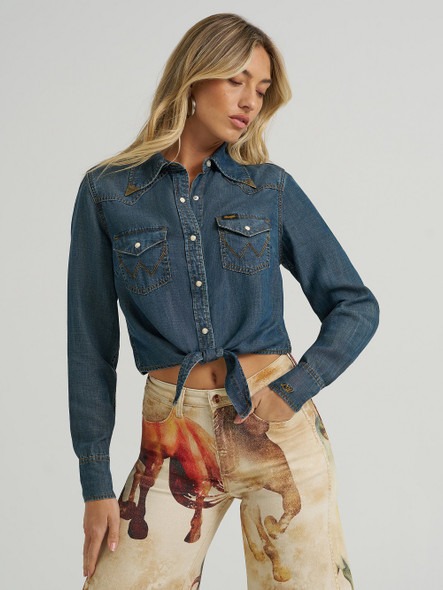 WRANGLER LAINEY WILSON TIE FRONT JEAN - LADIES SHIRT  - 112370400