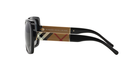 BURBERRY LARGE SQUARE BLACK PLAID - SUNGLASS BURBERRY  - 416034338G