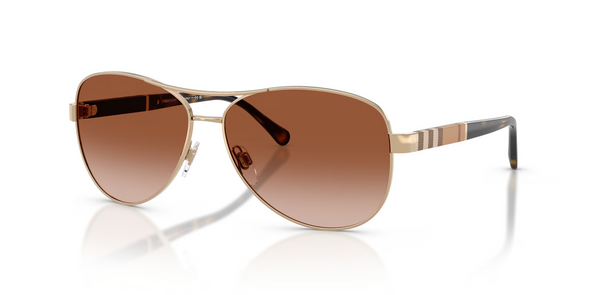 BURBERRY LIGHT GOLD AVIATOR BROWN GRAD - SUNGLASS BURBERRY  - 3080114513
