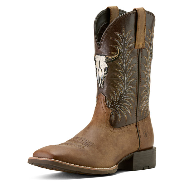 ARIAT SPORT STEER SKULL WIDE SQUARE - BOOT MENS WESTERN - 10064053