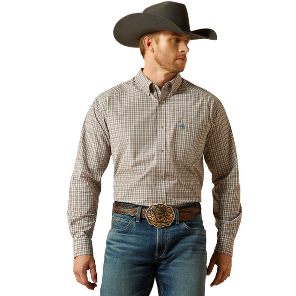 ARIAT PRO TREVOR BURGUNDY PLAID - MENS SHIRT  - 10062189