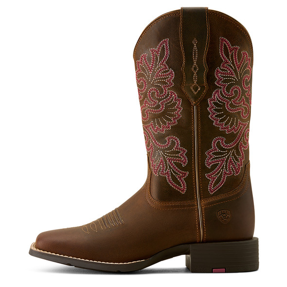 ARIAT ROUND UP SASSY BROWN PINK - BOOT LADIES  - 10064078