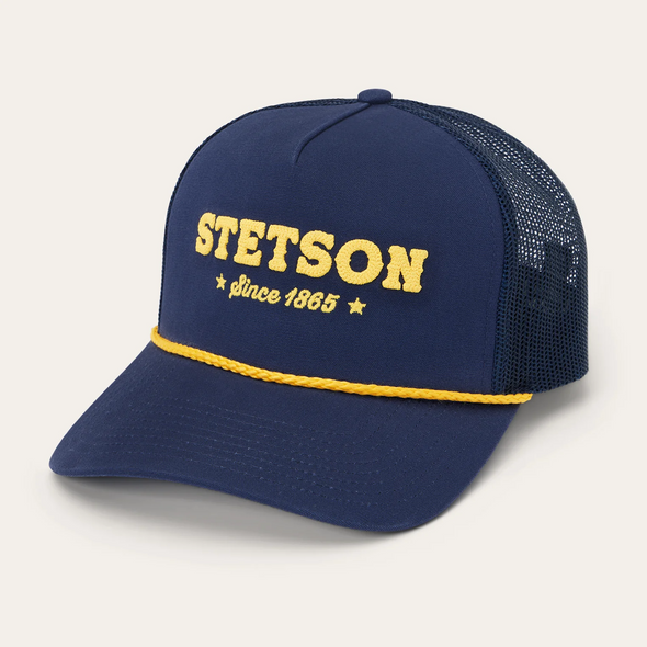 STETSON YELLOW CHAIN STITCH NAVY - HATS CAP  - 11-077-0102-0080BU