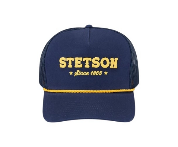 STETSON YELLOW CHAIN STITCH NAVY - HATS CAP  - 11-077-0102-0080BU
