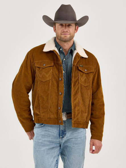 WRANGLER CORDUROY MONKS ROBE BROWN - MENS JACKET  - 112367603