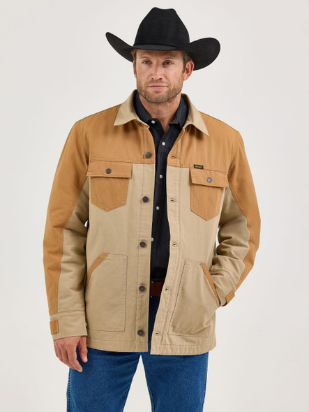 WRANGLER MIXED CANVAS CHORE COAT - MENS JACKET  - 112367621