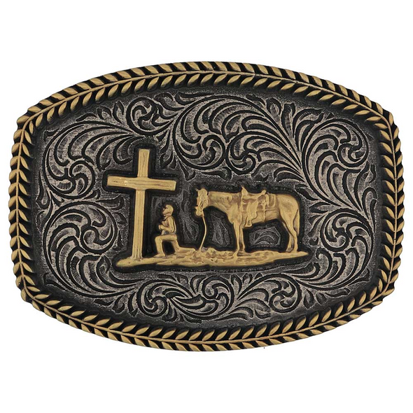 ATTITUDE BY MONTANA SILVERSMITHS 2 FAITHFUL FRONTIER - ACC BUCKLE  - A996P