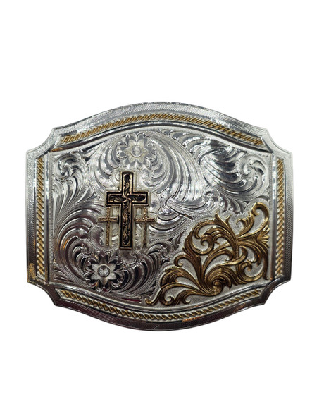 MONTANA SILVERSMITHS 2 TONETRIPLE CROSS FIGURE - ACC BUCKLE  - 55710-855