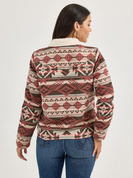 WRANGLER SHERPA LINED JACQUARD BURGUNDY - LADIES JACKET  - 112368301