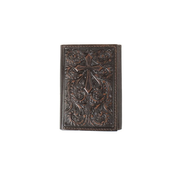 NOCONA TRIFOLD SCROLL CROSS BROWN - ACCESSORIES WALLET  - N5417444